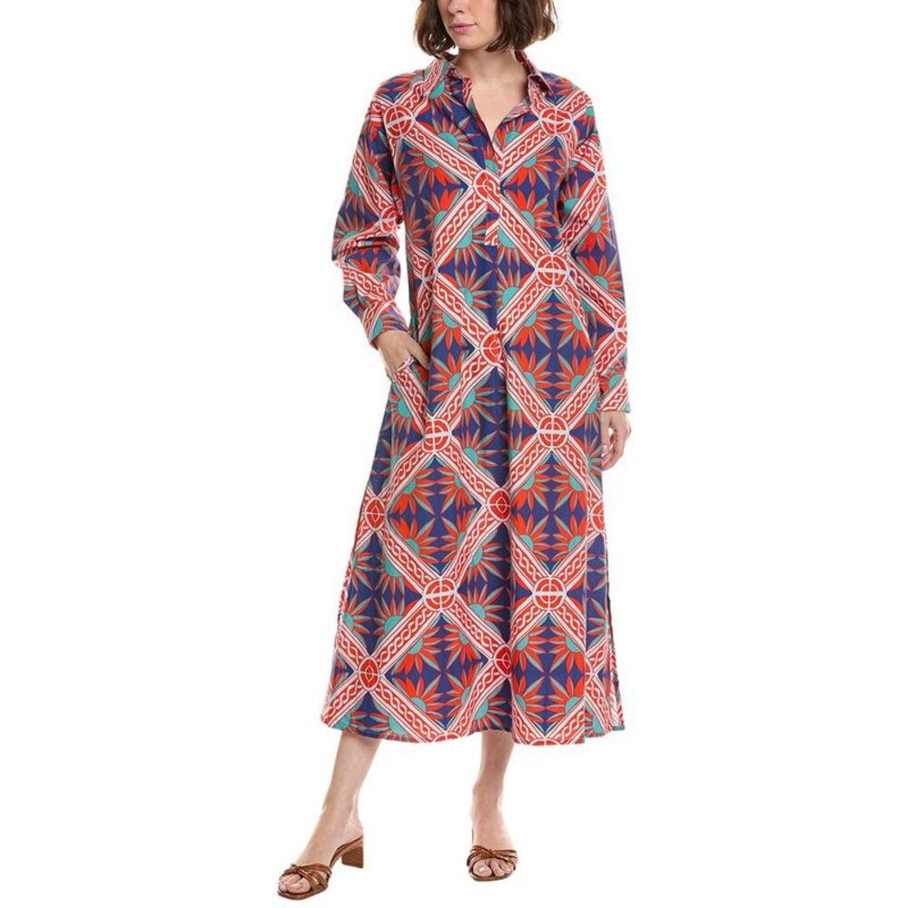 Ro's Garden Womens  Brussels Long Kurta Dress, Red